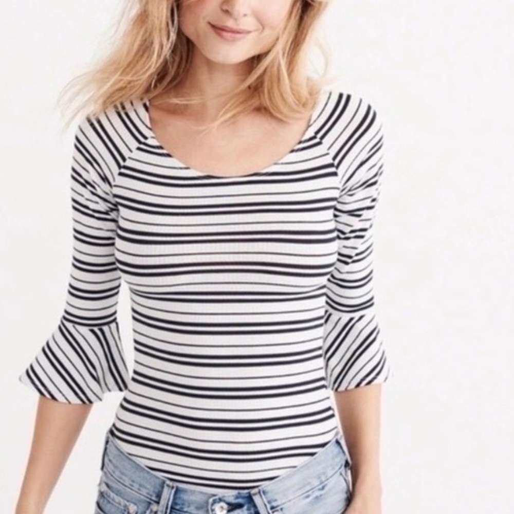 Abercrombie & Fitch striped bodysuit